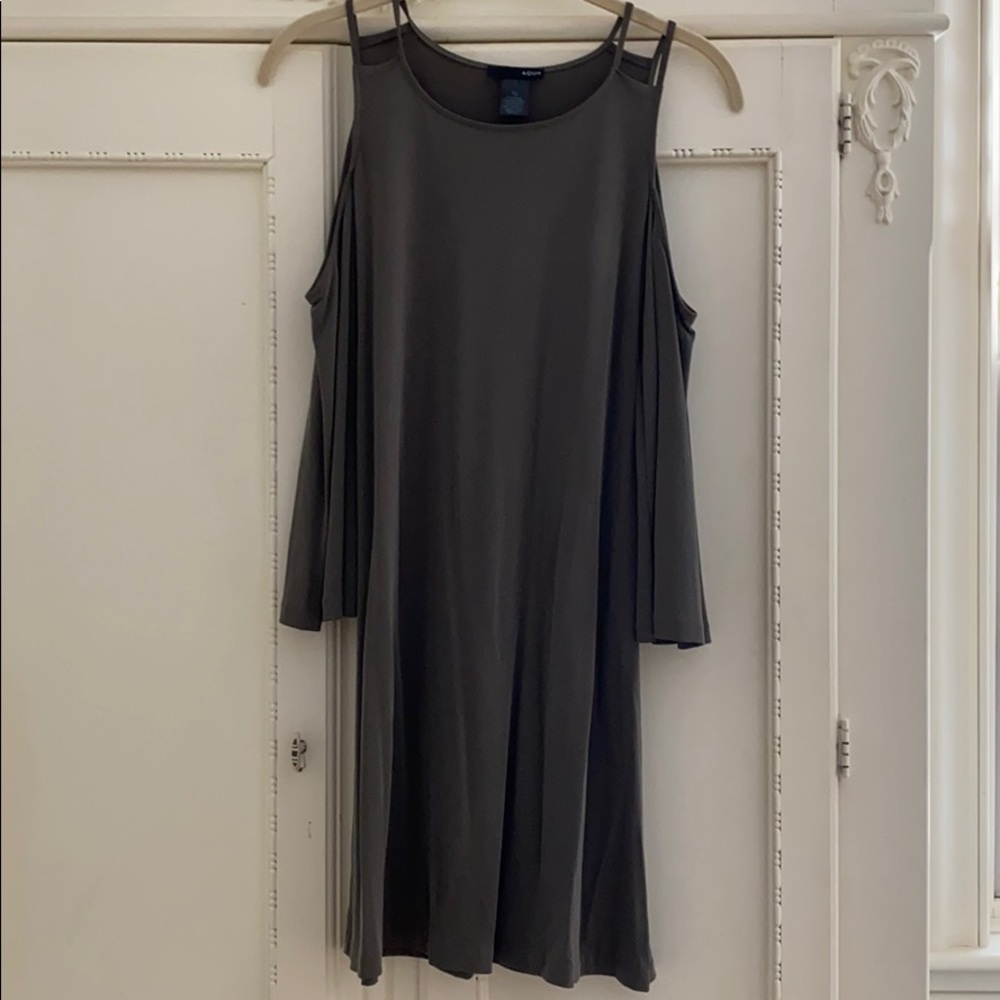 Olive Off the Shoulder Dress